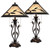 23 3/4" High Leaf and Vine Small Farmhouse Rustic Country Cottage Core Accent Table Lamps Set of 2 Pull Chain Brown Living Room Bedroom