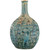 26" High Gourd Mid Century Modern Coastal Table Lamps Set of 2 Teal Ceramic Fabric White Shade Living Room Bedroom