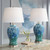 27" Tall Modern Asian Table Lamps Set of 2 Blue-Green Teal Ceramic Living Room Bedroom Bedside