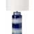 Pemberly Row Coastal Table Lamps, Set of 2, 30-Inch Ceramic Base, Navy and White Finish, Linen Hardback Shades, 3-Way Switch