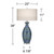 38" Tall Large Modern Coastal End Table Lamps Set of 2 Blue Drip Finish Ceramic Off-White Shade Living Room Bedroom Bedside Nightstand