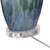 38" Tall Large Modern Coastal End Table Lamps Set of 2 Blue Drip Finish Ceramic Off-White Shade Living Room Bedroom Bedside Nightstand
