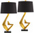 Possini Euro Design Zeus 28 1/2" Tall Modern Glam End Table Lamps Set of 2 Sculptural Gold Leaf Living Room Bedroom