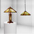 Capulina Amber Brown Series Set of 2 Tiffany Table Lamp Pendant Light Decor for Living Room Bedroom Study Home Office