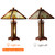 Capulina Amber Brown Series Set of 2 Tiffany Table Lamp Pendant Light Decor for Living Room Bedroom Study Home Office