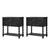HULALA HOME Farmhouse Storage End Table Set of 2 with 2 Drawers and Open Shelf, Solid Wood Side Table with Spindle Legs