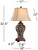 Barnes and Ivy Traditional Table Lamps 32.5" Tall Set of 2 Bronze Brown Carved Leaf Openwork Vase Tan Rectangular Shade Cottage Core Decor for Living Room