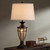 John Timberland Mission Cage Table Lamps 33" Tall Set of 2 with Nightlight Lantern Brushed Iron Brown Beige Fabric Shade for Living Room