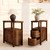 LITTLE TREE Solid Wood End Table Set 2 with 2 Drawers & Open Shelf, No Assembly Required Side Table for Living Room