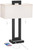 360 Lighting Neil 26" High Rectangular Rustic Modern Table Lamps Set of 2 USB Port Pull Chain Black Metal White Shade Living Room