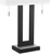 360 Lighting Neil 26" High Rectangular Rustic Modern Table Lamps Set of 2 USB Port Pull Chain Black Metal White Shade Living Room
