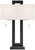 360 Lighting Neil 26" High Rectangular Rustic Modern Table Lamps Set of 2 USB Port Pull Chain Black Metal White Shade Living Room
