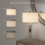 Pemberly Row 30.5" Hourglass Resin & Metal Table Lamps, Matte White Finish with Brushed Gold Band, Linen Shade, 3-Way Switch, Modern Set of 2 for Living Room