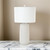 Pemberly Row 30" White Ceramic Table Lamps, Set of 2 with Linen Shades, Artistic Design, 3-Way Switch, Max 100W Standard Bulb