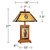 Robert Louis Tiffany Walnut Mission Collection Rustic Table Lamp with Nightlight 27" Tall Wood Base Tiffany Style Antique Stained Art Glass Shade for Cottage