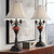 Barnes and Ivy Rhys 34" Tall Large Traditional End 3-Way Table Lamps Set of 2 Bronze Finish Metal Tortoise Shell Glass Off-White Shade Living Room
