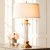 Vienna Full Spectrum Rolland Traditional Table Lamps 30" Tall Set of 2 Clear Glass Column Antique Brass Gold Off-White Fabric Drum Shade for Bedroom