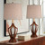 360 Lighting St. Claire 30 3/4" Tall Open Base Large Mid Century Modern End Table Lamps Set of 2 Wood Finish Fabric Shade Living Room Bedroom