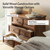 HULALA HOME 3-Drawer Nightstand with Charging Station, Drawer Organizer with Wood Legs, Set of 2(Walnut)