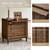 HULALA HOME Solid Wood End Table Set of 2 with Charging Station, 3 Drawer End Table with Pull-Out Tray, USB & Type-C Ports