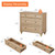 Set of 2 Large 3 Drawers Wood Bedside Table Night Stand, Wide Sofa Side End Table Chest of Dresser for Living Room, Bedroom, Oak, 34 inch