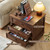 Joaxswe Farmhouse Nightstand Set of 2 with Charging Station, 24" Wide End Table with 3 Drawers,Dresser for Bedroom
