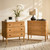 HULALA HOME Modern End Table Set of 2 with Charge Station, 3 Drawer Wood Side Table with Solid Wood Legs & Adjustable Feet