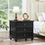 Joaxswe 24" Wide Farmhouse Night Stand Set of 2,Large End Table with 3 Drawers & Metal Handle,Wood Dresser for Bedroom Cabinet