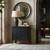 30" Tall Side Table with Pull-Out Shelf, Rubberwood Legs(Set of 2, Black)