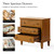 HULALA HOME 3 Drawer End Table with Charging Station, Wooden Drawer Organizer with Wood Legs