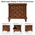 3 Drawer Solid Wood Bedside Table with Carved Front Panels, Rustic End Table for Bedroom Living Room, Set of 2, Walnut