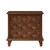 3 Drawer Solid Wood Bedside Table with Carved Front Panels, Rustic End Table for Bedroom Living Room, Set of 2, Walnut