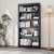 OSEILLC Black Bookshelf，6-Tier Bookcase with Adjustable Storage Shelves，Metal Bookshelf with Book Stopper for Living Room, Home Office, Library