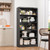 OSKEBABO 66 in Black Heavy Duty Metal Bookshelf, 5-Tier Adjustable Tall Bookcase, Industrial Floor Standing Storage Shelf 180 lbs Load Per Shelf for Living Room Home Office Bedroom Garage
