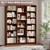 FACBOTALL Triple Wide Bookshelf, 6 Tier Large Bookshelf, Bookcase with 17 Open Display Shelves, 74'' Tall Bookcases and Bookshelves for Living Room, Home Office, Library, Cherry