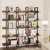IRONCK Bookcase and Bookshelves Triple Wide 5 Tiers Large Open Shelves, Etagere Book Shelf with Back Fence for Home Office Decor, Easy Assembly, Vintage Brown