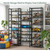 Homykic Bamboo Bookshelf, 71” Tall Triple Wide Bookcase with 17 Open Storage Shelves, 6-Tier Etagere with Back Rails, Large Display Shelf for Books, Plants, Home Office, Max Load 748LBS, Black
