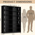 Odeekea 6 Tier Open Shelves Bookcase, Black Book Case with 12 Open Shelves, Freestanding Display Storage Shelves, Home Library Bookcase for Living Room Bedroom Office