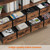 HAUOMS Bookshelf with 8 Fabric Drawers, 7-Tier Bookcase with Baffles Display Shelves, Industrial Large Book Shelf for Living Room Home Office, Rustic Brown