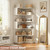Besiost Corner Book Shelf, 6-Shelf Corner Bookshelf for Small Corner Spaces, L-Shape Bookcase Corner Display Shelf for Home Office, Living Room, Bedroom, White