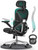 CAPOT Ergonomic Mesh Office Chair, Adjustable Lumbar High Back Desk Chair 400lbs, 4D Flip-up Arms, 3-Level Tilt Backrest, 3D Headrest, PU Wheels, Swivel Rolling Computer Seating for Long Desk Work