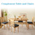 IASEAHK Chair Cushions for Dining Chairs Set of 6, Non Slip Kitchen Chair Pads, 17" x 16" x 2", Indoor Dining Chair Cushions with Ties, D-Shaped Seat Cushions for Kitchen Chairs, Black