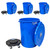 Magnum Blue 44 Gallon Trash Can Set (Trash Can, Quiet Dolly, and Reinforced Lid), Construction Grade, Jobsite Ready for Handling and Rolling Garbage CMTC-CLD0-44B04 (4 Set)