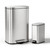ZABINS 13 Gallon Trash Can (50L) and 1.6 Gallon (6L) Kitchen Trash Can Combo Set, Stainless Steel Garbage Can with Lid and Step-on Pedal, Soft Close Waste Bin with Inner Bucket for Home & Office