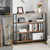 HCHQHS Bookshelf,4-Tier Industrial Bookcase,Rustic Wood and Metal Open Display Book Shelves Home Office,Bedroom Standing Shelf Unit,Horizontal Kitchen Shelf Organizer,Bathroom Storage Rack 47in