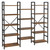 SUPERJARE Triple Bookshelf, Bookcase with 14 Open Display Shelves, Wide Book Shelf Book Case for Home & Office, 5 Tier, Brown