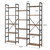 SUPERJARE Triple Bookshelf, Bookcase with 14 Open Display Shelves, Wide Book Shelf Book Case for Home & Office, 5 Tier, Brown
