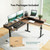 CubiCubi L Shaped Standing Desk with Drawers 63 x 48 Inch Adjustable Height, Electric Corner Desk with Storage, Sit Stand Home Office Desk with Splice Board, Black Walnut
