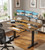 HUANUO 55" x 26" Electric Standing Desk with 2 Drawers & 26.7" Large Keyboard Tray, C-Clamp Mount Compatible, Adjustable Computer Desk for Home Office, Stand Up Desk with 4 Height Presets, Vintage