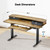 HUANUO 55" x 26" Electric Standing Desk with 2 Drawers & 26.7" Large Keyboard Tray, C-Clamp Mount Compatible, Adjustable Computer Desk for Home Office, Stand Up Desk with 4 Height Presets, Vintage